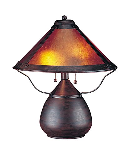 40W X 2 Mica Table Lamp - Rust