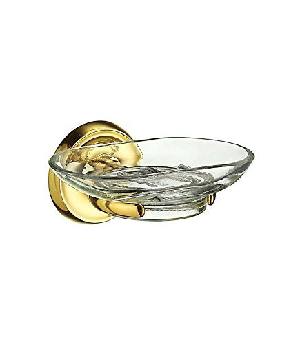 VILLA HOLDER WITH GLASS SOAP DISH POLISHED BRASS