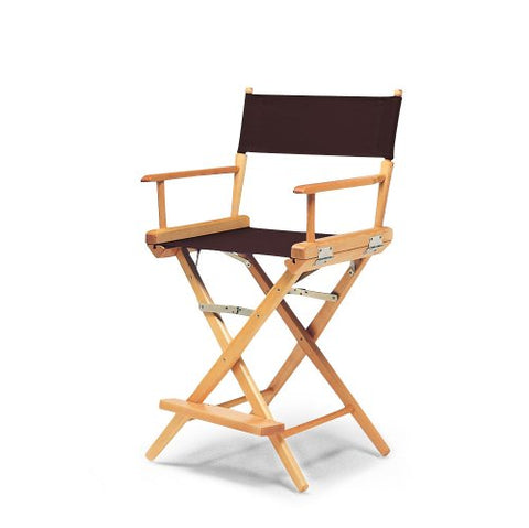 Telescope Casual World Famous Balcony Height Director Chair With Varnish Finish and Brown Fabric