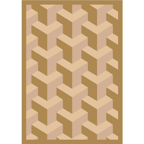 Joy Carpets Kaleidoscope Rooftop Whimsical Area Rugs, 92-Inch by 129-Inch by 0.36-Inch, Beige