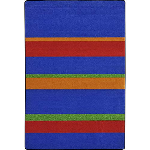 Joy Carpets Kid Essentials Straight and Narrow Teen Area Rugs, 92-Inch by 129-Inch by 0.36-Inch, Primary