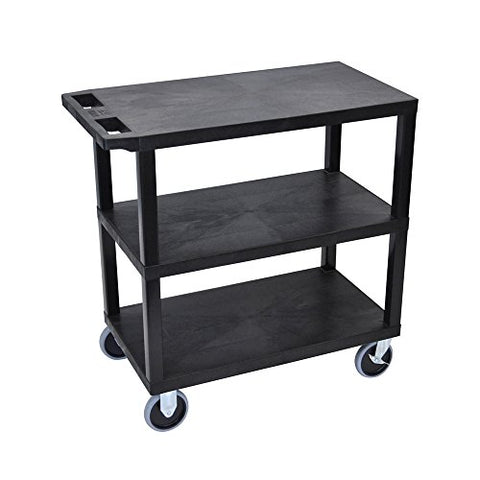 32 in. x 18 in. Cart - Three Flat Shelves - Black