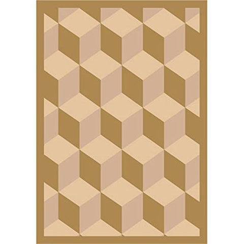 Joy Carpets Kaleidoscope Highrise Whimsical Area Rugs, 64-Inch by 92-Inch by 0.36-Inch, Beige