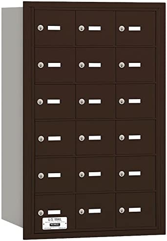 Salsbury Industries 3618ZRU 4B Plus Horizontal Mailbox, 18 A Doors, Rear Loading, USPS Access, Bronze