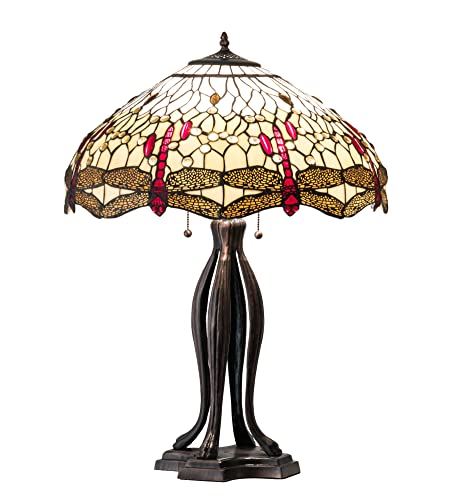 30 inches High Tiffany Hanginghead Dragonfly Table Lamp