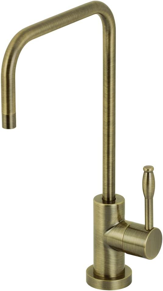 Kingston Brass KS6193NKL Nustudio Single-Handle Cold Water Filtration Faucet, Antique Brass