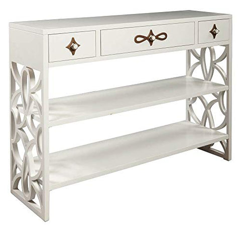 Modern White Three Drawer With Contrasting Gold Overlays