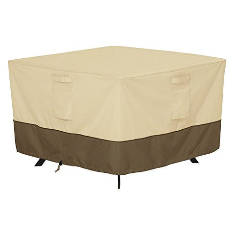 Classic Accessories Veranda Water-Resistant 60 Inch Square Patio Table Cover, Outdoor Table Cover