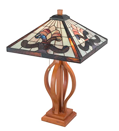 27Inch High Mission Roseborder Table Lamp