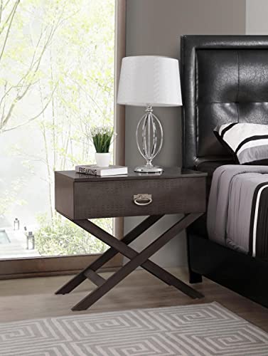 Xavier 1-Drawer Gray Nightstand (25 in. H x 16 in. W x 27 in. D)