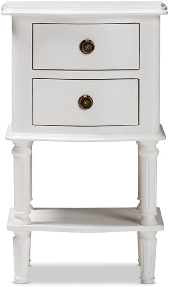 Baxton Studio Audrey Country Cottage Farmhouse 2-Drawer Nightstand