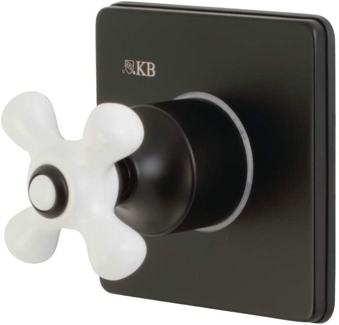 Kingston Brass KS3040PX Three-Way Diverter Valve with Trim Kit, Matte Black