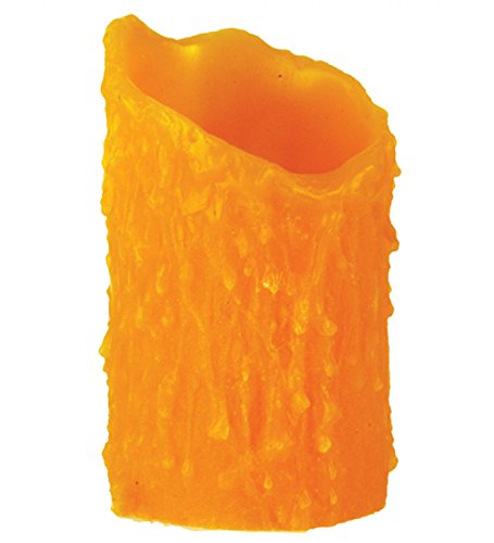 3 inches W X 5 inches H Poly Resin Honey Amber Uneven Top Candle Cover