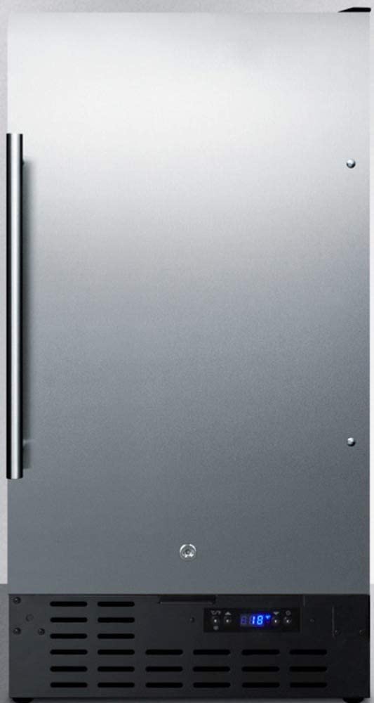 Summit Appliance FF1843BSSADA ADA Compliant 18&#34; Wide Built-in Undercounter All-refrigerator with Stainless Steel Door, Black Cabinet, Digital Thermostat, Automatic Defrost and Front Lock