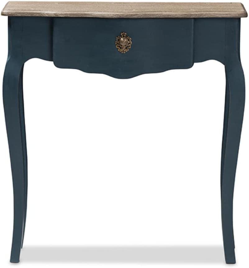 Baxton Studio Mazarine Classic and Provincial Blue Spruce Finished Console Table