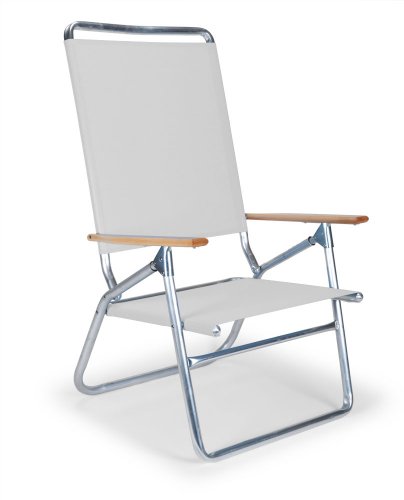 Telescope Casual Light N Easy High Boy Folding Beach Arm Chair With White Fabric