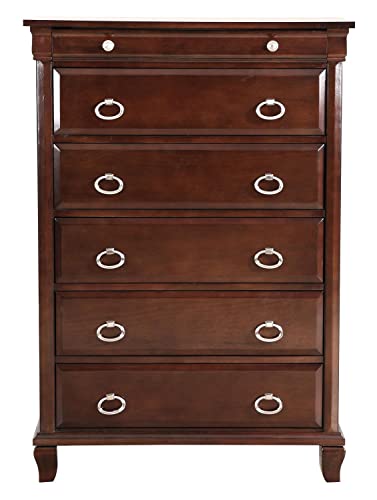 Triton Cappuccino 6-Drawer Chest of Drawers (36 in. L X 17 in. W X 53 in. H)