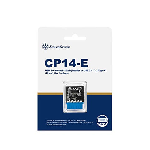 USB3.0 Internal 19pin male to USB-C internal 20pin key-A female adapter.