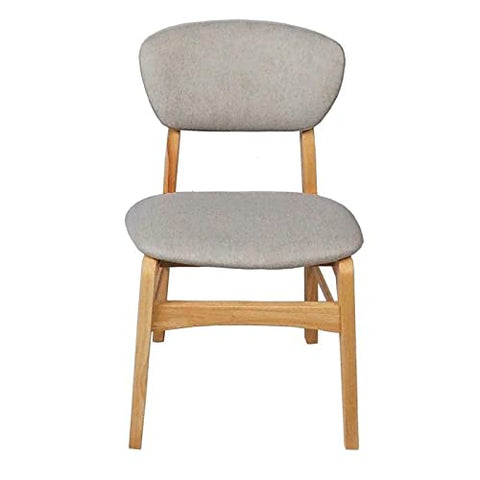 Ouuuhlala LilyB Light Grey Rubber Wood Fabric Dining Chair with Natural Leg (Set of 2)