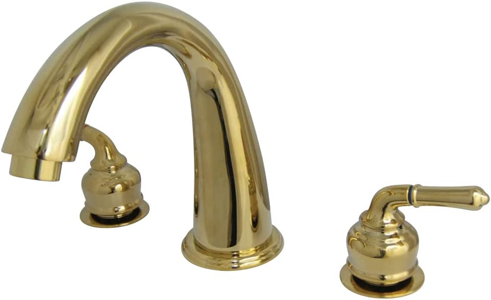 Kingston Brass KS2369 Naples Roman Tub Filler, Satin Nickel and Polished Brass,8-Inch Adjustable Center