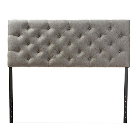 Baxton Studio Viviana Modern and Contemporary Grey Fabric Upholstered Button-tufted Queen Size Headboard