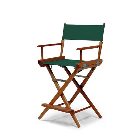 Telescope Casual World Famous Balcony Height Director Chair With Walnut Stain Finish and Forest Green Fabric