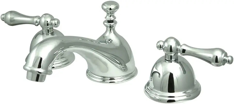 Kingston Brass KS3968AL Restoration Widespread Lavatory Faucet with Metal lever handle, Brushed Nickel