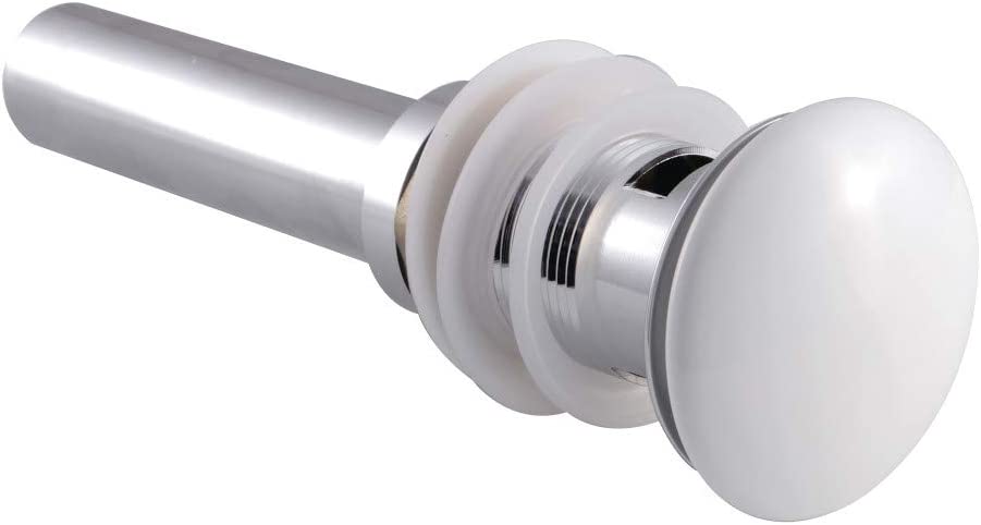 Kingston Brass EV6001WT Trimscape Bathroom Sink Drain, Polished Chrome/White