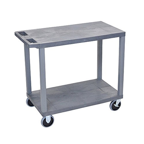 32 in. x 18 in. Cart - Two Flat Shelves - Gray