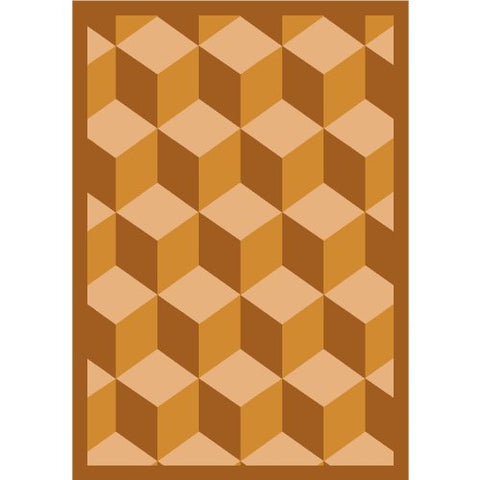 Joy Carpets Kaleidoscope Highrise Whimsical Area Rugs, 92-Inch by 129-Inch by 0.36-Inch, Wheat