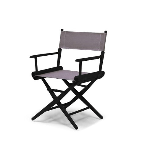 Telescope Casual World Famous Dining Height Director Chair With Black Finish and Gray Fabric