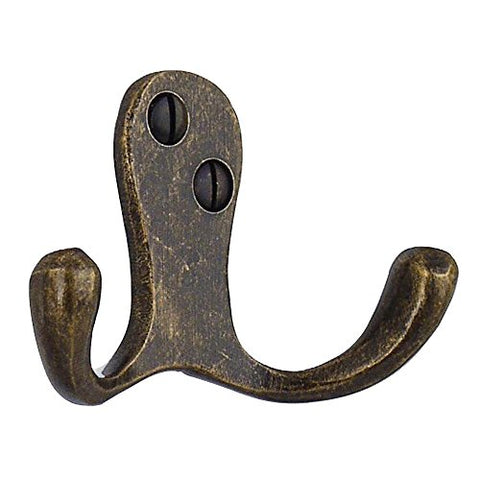 DOUBLE HOOK ANTIQUE BRASS FINISH