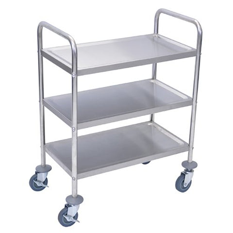 37 in. H Stainless Steel Cart - Three Shelves - Silver