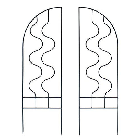 Achla Designs FT-42S Primrose Side Panels Support Wrought Iron Garden Trellis for Climbing Plants