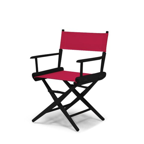 Telescope Casual World Famous Dining Height Director Chair With Black Finish and Red Fabric