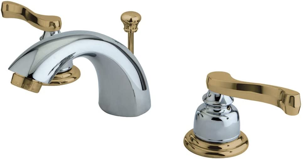 Kingston Brass KB8954FL Royale Mini-Widespread Bathroom Faucet, Polished Chrome/Polished Brass