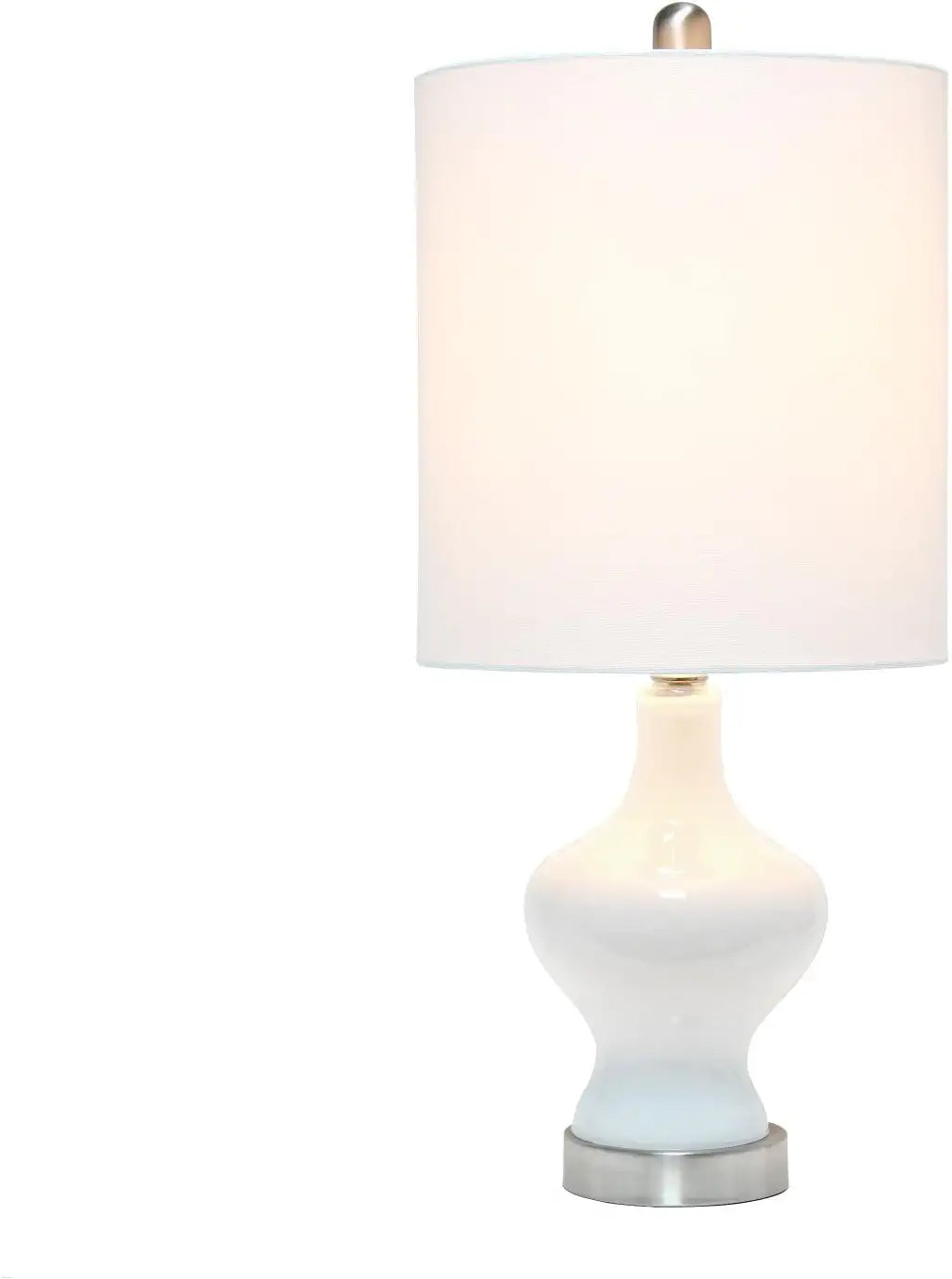 Lalia Home Contemporary Paseo Table Lamp with White Fabric Shade - White