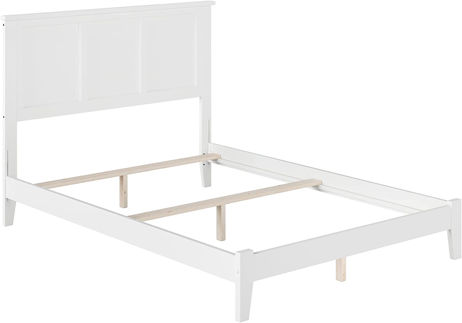 AFI Madison Traditional Bed with Open Footboard and Turbo Charger, Full, White