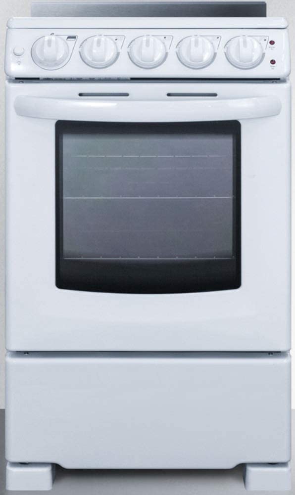 Summit REX2051WRT 20&#34;&#34; Freestanding Electric Range with 4 Elements 2.3 cu. ft. Oven Capacity Smooth Ceramic Glass Top ADA Compliant Hot Surface Indicator in White