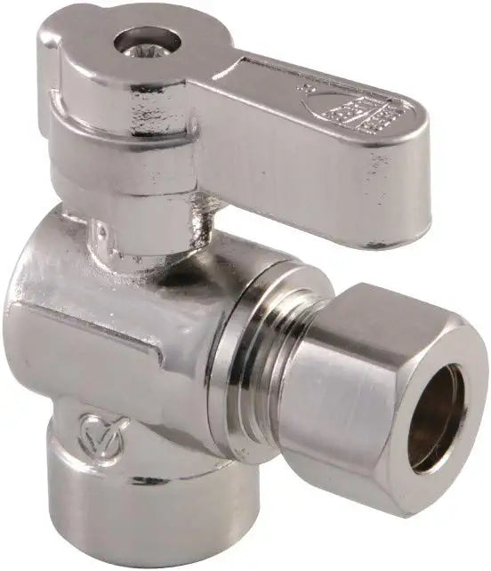 Kingston Brass KF4320SN Baseline 1/2-Inch Sweat x 3/8-Inch OD Comp Angle Stop Valve, Brushed Nickel