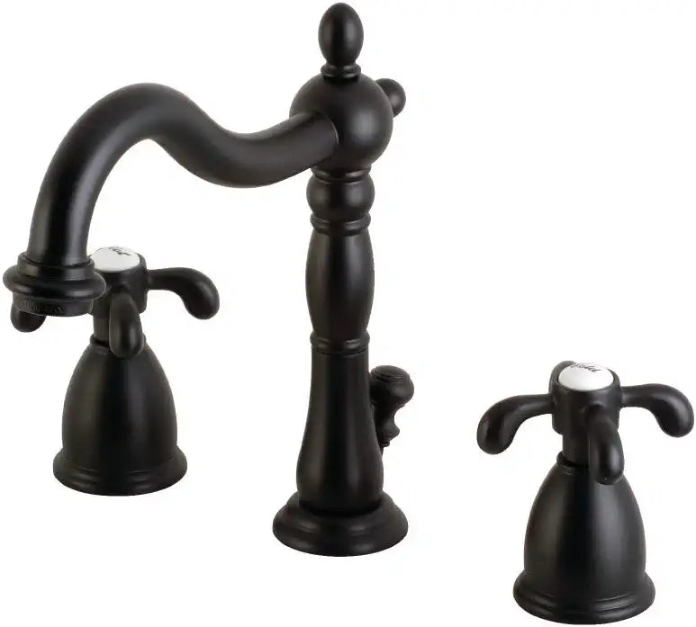 Kingston Brass KB1970TX French Country Widespread Bathroom Faucet, Matte Black