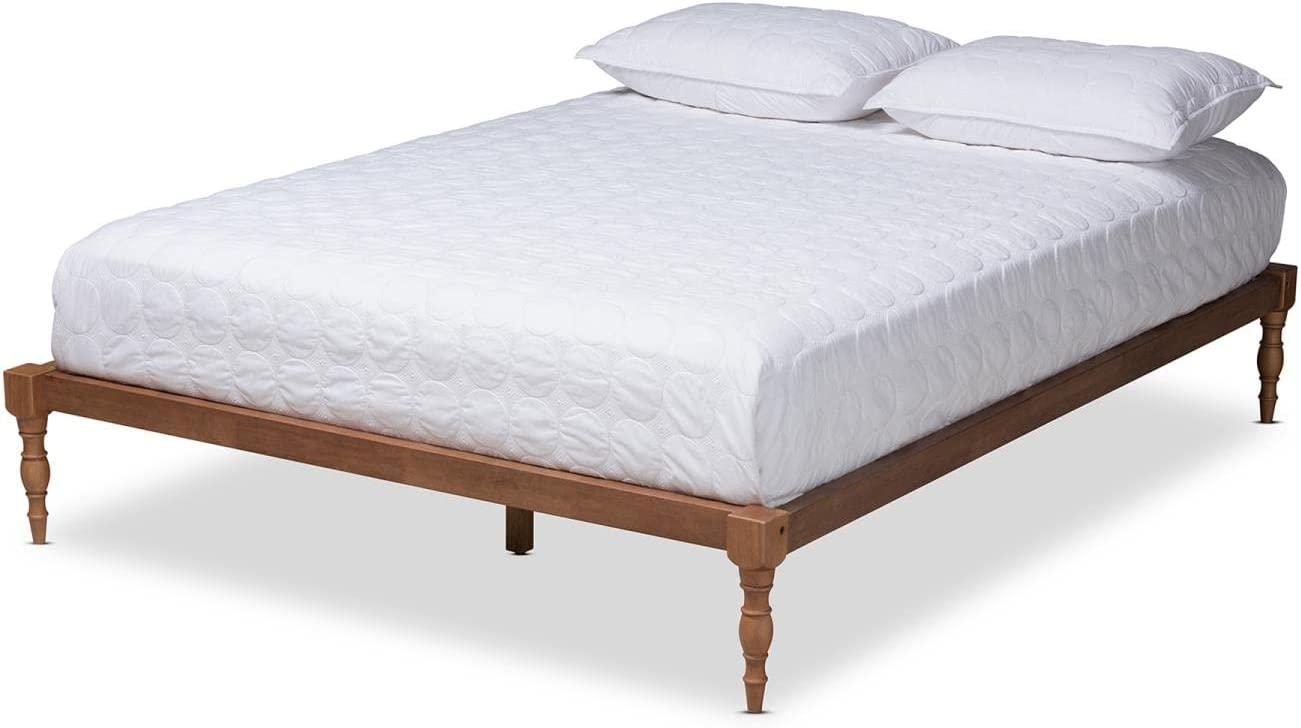 Baxton Studio Iseline Modern and Contemporary Walnut Brown Finished Wood Queen Size Platform Bed Frame