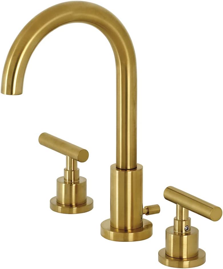 Kingston Brass FSC8923CML Manhattan Widespread Bathroom Faucet, Brushed Brass