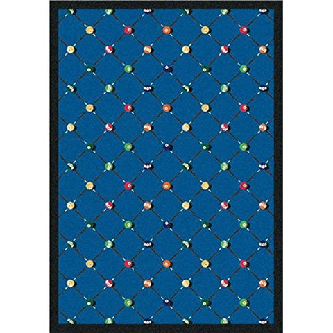 Joy Carpets Games People Play Billiards Gaming Area Rugs, 46-Inch by 64-Inch by 0.36-Inch, Blue