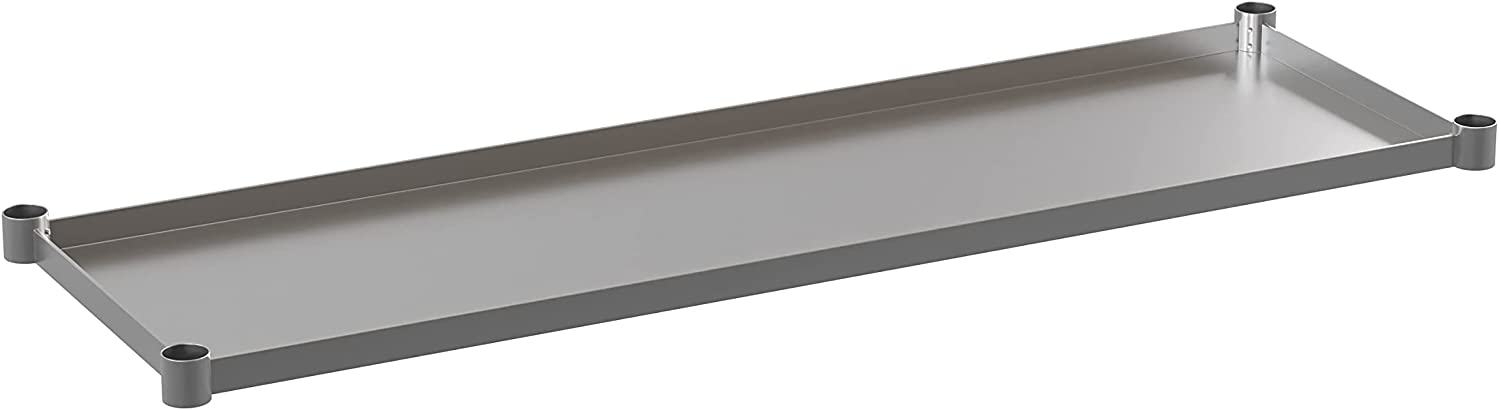 Flash Furniture Galvanized Under Shelf for Prep and Work Tables - Adjustable Lower Shelf for 24" x 60" Stainless Steel Tables