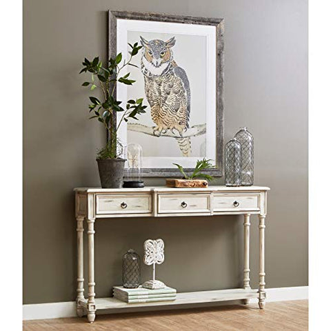 Three Drawer White Entryway Console