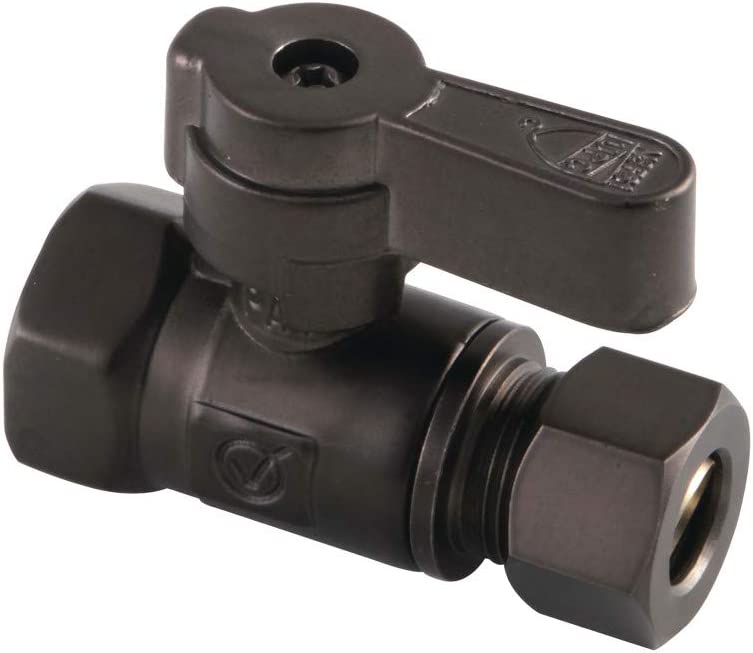 Kingston Brass KF3315ORB Fip X 3/8 OD Comp Straight Stop Valve, Oil Rubbed Bronze