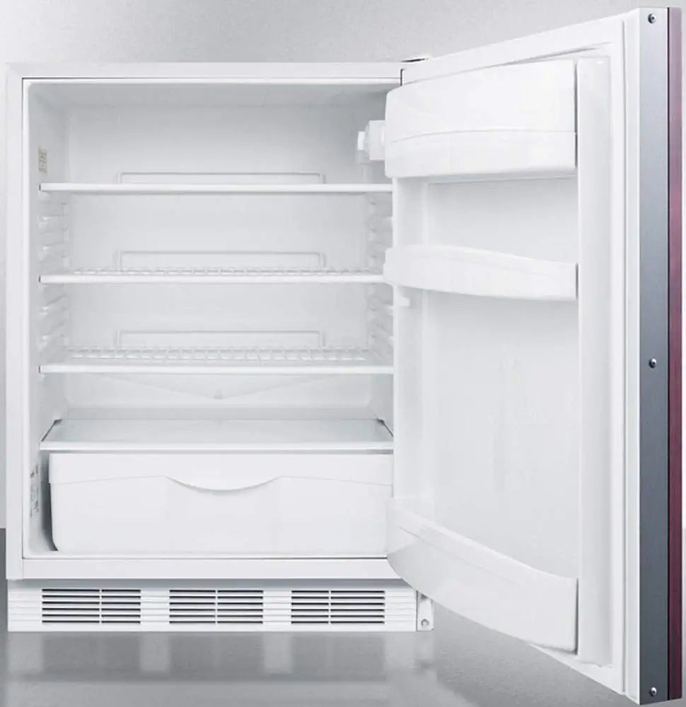 Summit Appliance FF6LWBI7IFADA ADA Compliant Commercial All-Refrigerator with Built-in General Purpose Use with Integrated Door Frame for Overlay Panels, Auto Defrost, Front Lock and White Cabinet