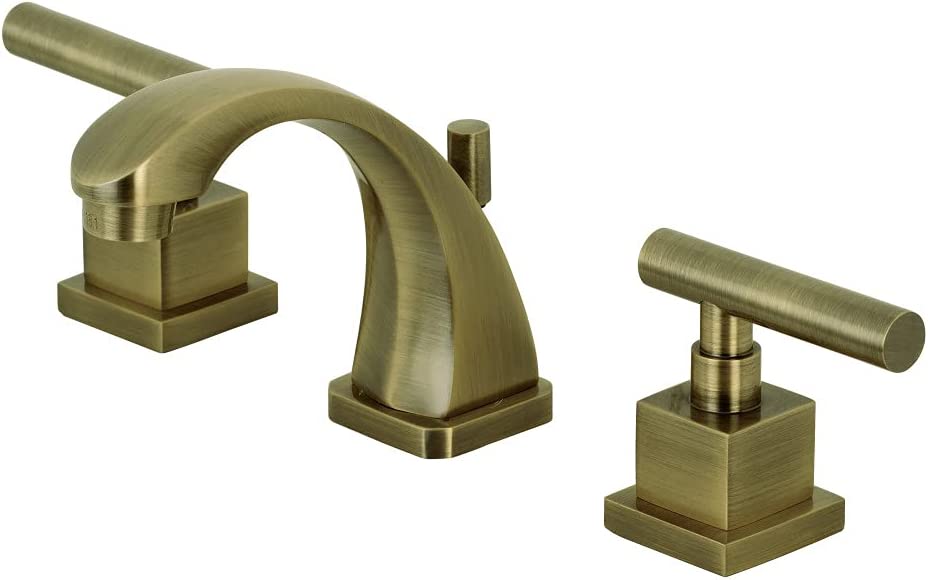 Kingston Brass KS4943CQL Claremont 8&#34; Widespread Bathroom Faucet, Antique Brass