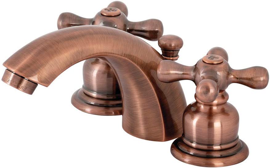 Kingston Brass KB946AX Victorian Mini-Widespread Bathroom Faucet, Antique Copper